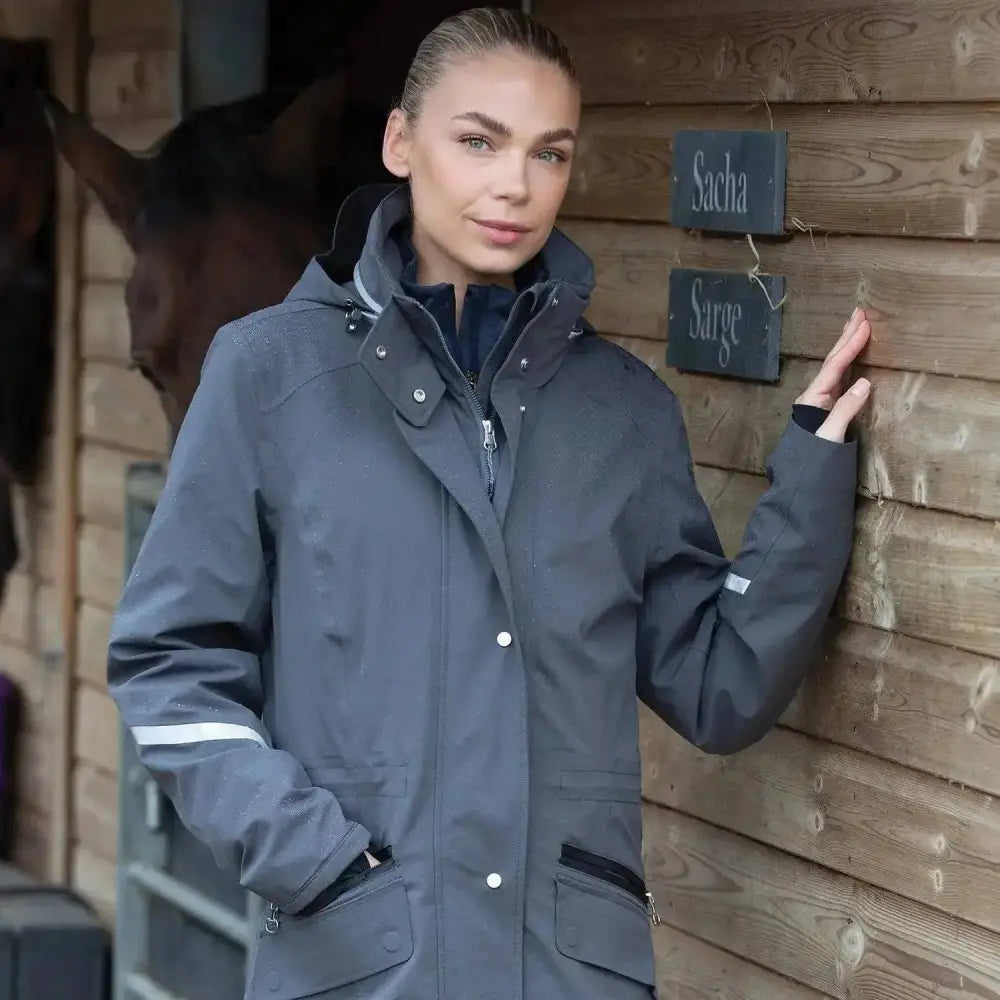 Equetech Utopia Long Waterproof Riding Coat X Small Navy Outdoor Coats & Jackets Barnstaple Equestrian Supplies