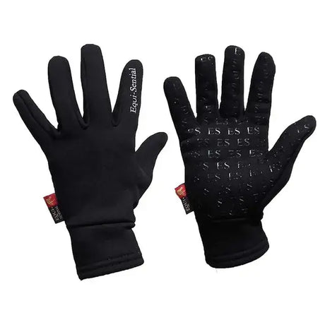 Black equi-sential breton glove with siliconized palm touchscreen gloves featuring textured grip and snug wrist cuff