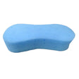 A light blue rectangular equi-sential expanding sponge with rounded edges for grooming horses and equestrian use