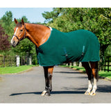 Deep green equi-sential fleece cooler with white trim and black straps made of quality anti-pill fleece for horses