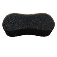 Black dense foam equi-sential power scrub grooming sponge with textured porous surface for effective grooming scrub