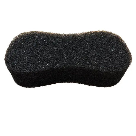 Black dense foam equi-sential power scrub grooming sponge with textured porous surface for effective grooming scrub