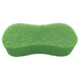 Green textured oval equi-sential power scrub grooming sponge with porous surface for effective scrub grooming use