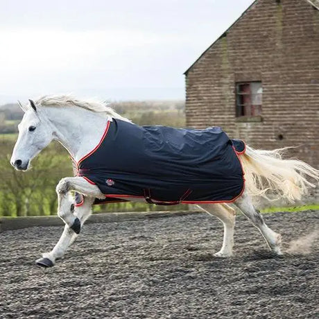Equi-Sential Standard Neck Medium Weight Turnout Rug 200g Navy/Red 4'0" Turnout Rugs