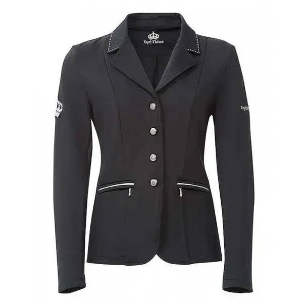 Equi Theme Junior Crystal Competition Riding Jackets - Black Childs 12 years Equi-Theme Show Jackets Barnstaple Equestrian Supplies