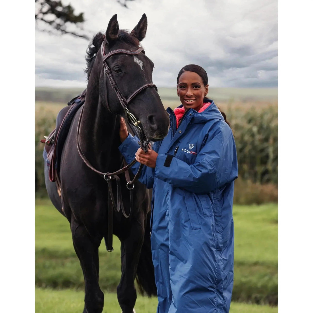 Equidry All Rounder Evolution Ink Blue And Coral  Outdoor Coats & Jackets -  Barnstaple Equestrian Supplies