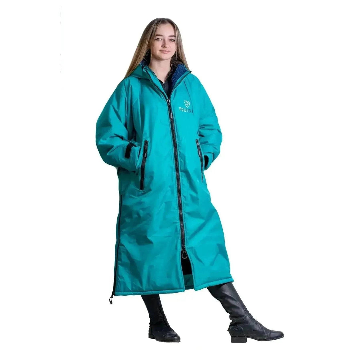 Equidry All Rounder Waterproof Over Coat Peacock Blue / Navy Outdoor Coats & Jackets Age 3 - 5 Barnstaple Equestrian Supplies