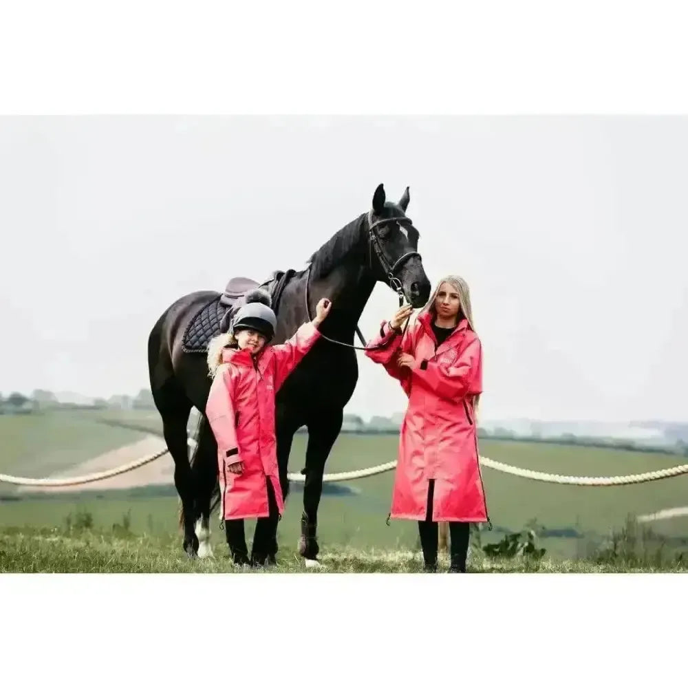 Equidry EQUIMAC Waterproof Riding Jacket Coral / Grey Age 3 - 5 Outdoor Coats