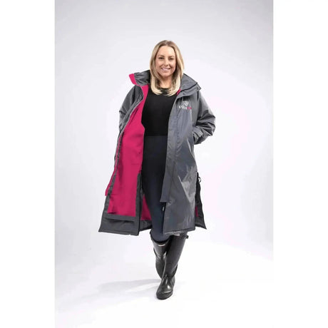 Equidry Pro Ride Lite Charcoal / Peacock Pink Jacket With Thin Fleece Lining Outdoor Coats & Jackets Age 9 - 12 Barnstaple Equestrian Supplies
