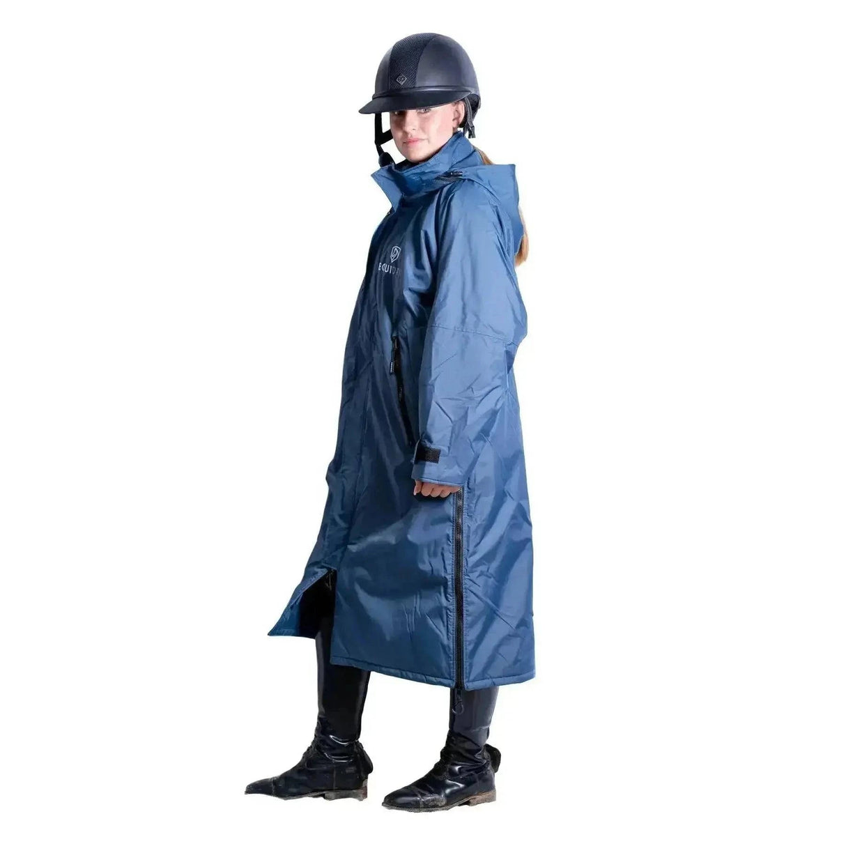Equidry Pro Ride Lite Waterproof Riding Coat Steel Blue Outdoor Coats & Jackets Age 3 - 5 Barnstaple Equestrian Supplies