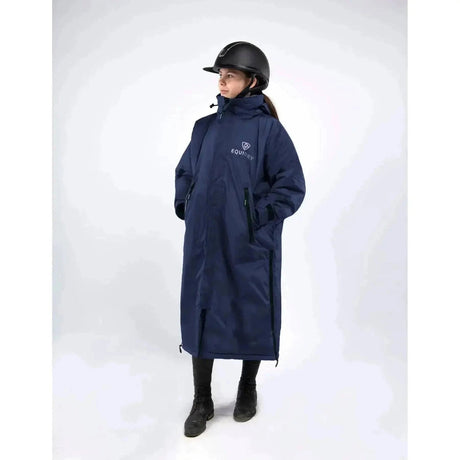 Equidry PRO RIDE Stowaway Waterproof Riding Coats Navy / Grey Outdoor Coats & Jackets Age 3 - 5 Barnstaple Equestrian Supplies