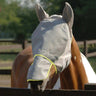 Equilibrium FIELD RELIEF Maxi Fly Masks Fly Masks X Small Grey / Yellow Binding Barnstaple Equestrian Supplies