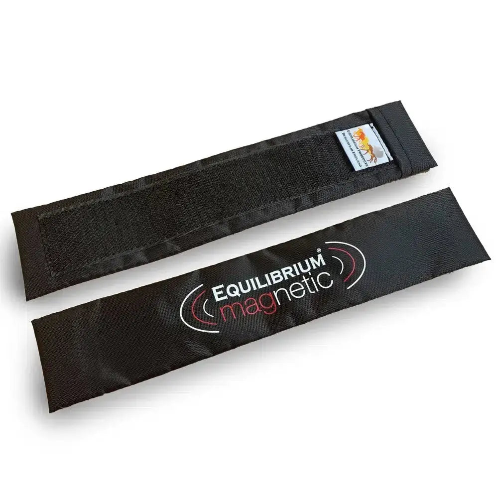 Black fabric equilibrium magnetic spare magnet strap with white and pink logo and velcro closure for magnet support mobility