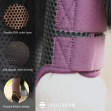 Bright blue mesh equilibrium tri-zone brushing boots with black adjustable straps scientifically tested for protection