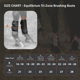 Black mesh equilibrium tri-zone brushing boots with adjustable straps padded design boot scientifically tested for horse care