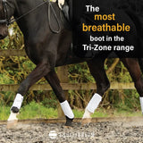 Equilibrium tri-zone brushing boots white breathable mesh horse boot scientifically tested for tri-zone support
