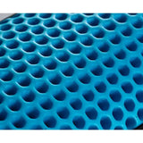 Bright blue silicone mat with hexagonal grid pattern for equilibrium tri-zone impact sports boots white cross country boots