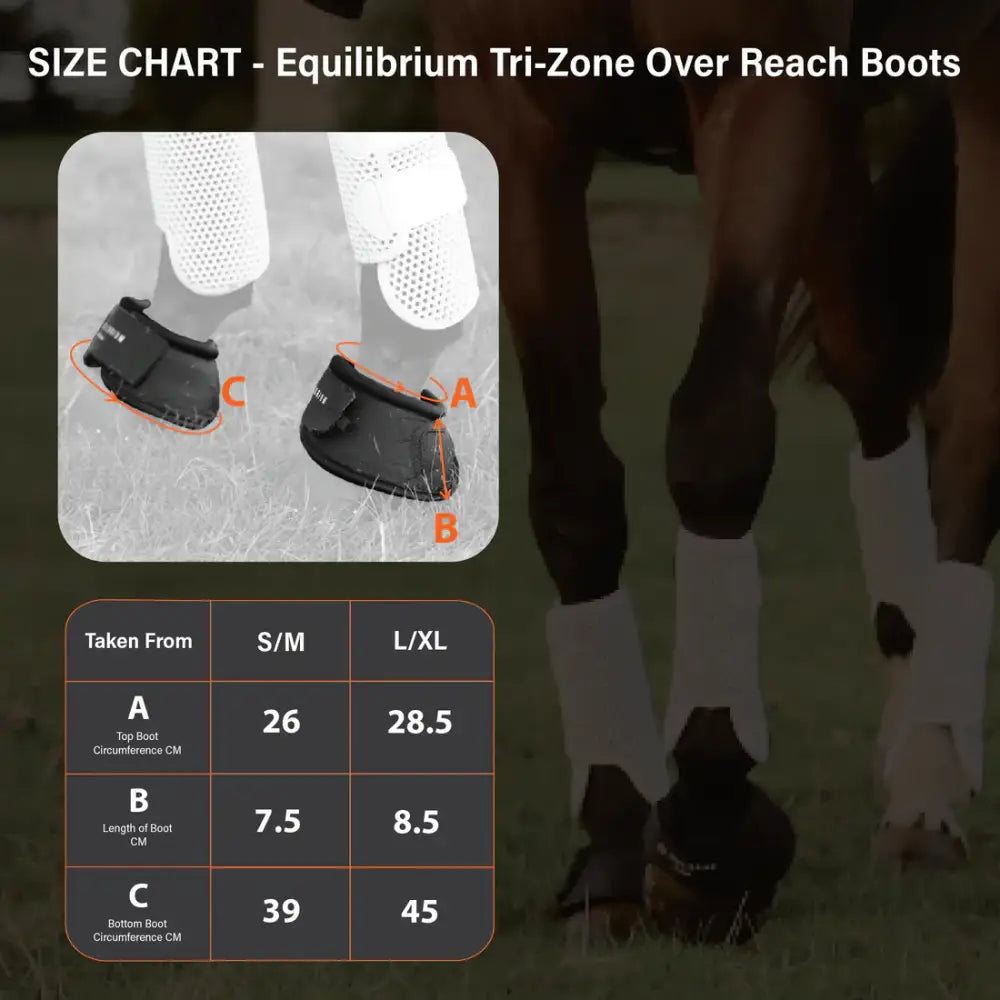Equilibrium Tri-Zone Over Reach Boots Small/Medium Black Over Reach Boots