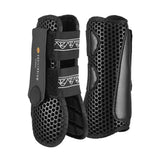 Black equilibrium tri-zone tendon boots black with perforated mesh design and padded straps for flexible boot support