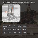 Black and silver equilibrium tri-zone tendon boots brown with mesh design for ventilation and tendon support