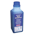 Blue plastic 500ml equimins blue shampoo for greys designed for white coats horse shampoos and grooming