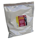 A 1kg shiny silver resealable pouch of equimins garlic powder horse supplements for added equimins garlic nutrition