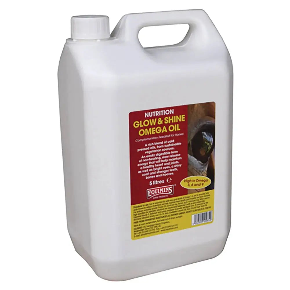 Equimins Glow and Shine Omega Oil 5 Litre Horse Supplements Barnstaple Equestrian Supplies