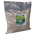 A 1kg bag of equimins straight herbs milk thistle seed powder in clear plastic packaging with a green and white label