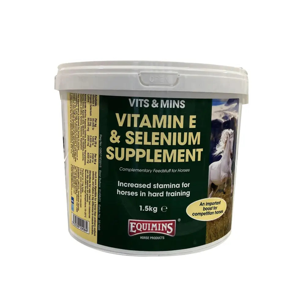 Equimins Vitamin E & Selenium Supplement 1.5kg Horse Vitamins & Supplements Barnstaple Equestrian Supplies