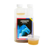 Equine america airways solution 500 ml transparent plastic bottle with honey apple cider vinegar for respiratory support