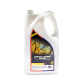 White plastic jug with handle and gray cap labeled equine america apple lytes solution with colorful hair follicle design