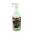A translucent green equine america citronella horse spray bottle with white trigger and pleasant citronella aroma label