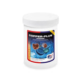 White plastic container of equine america copper plus powder supplement for horses with copper and vitamin b12