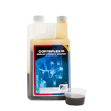 Equine america cortaflex ha regular solution in clear plastic bottle with amber liquid supports joint health with hyaluronic acid