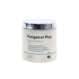 Creamy white equine america fungatrol plus fungatrol cream in a clear jar with a shiny silver lid for horses