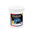 White plastic container of equine america pollen eze 500g powder with blue and red label for comfort horses