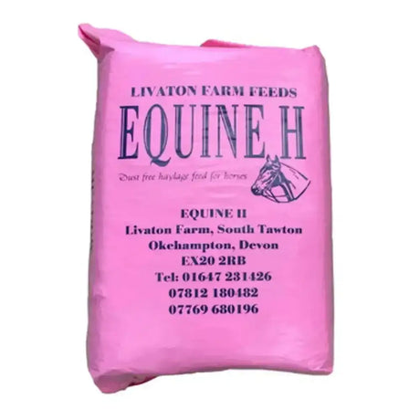 Pink bag of livaton farm equine h haylage with dust free soft grasses palatable haylage feed for horses