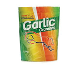 A vibrant green yellow and orange pouch of equine products garlic granules for horse supplements from uk ltd