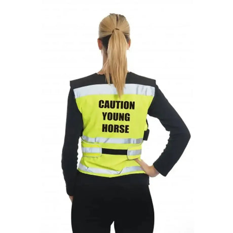 Equisafety Air Waistcoat Caution Young Horse Yellow Large Yellow Waistcoats