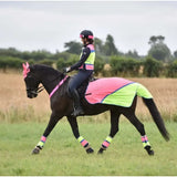 Equisafety Breathable Mesh Quarter Sheet Pink/Yellow COB Pink/Yellow Exercise Sheets