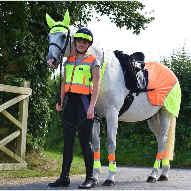 Equisafety Breathable Mesh Quarter Sheet Yellow/Orange COB Yellow/Orange Barnstaple Equestrian Supplies