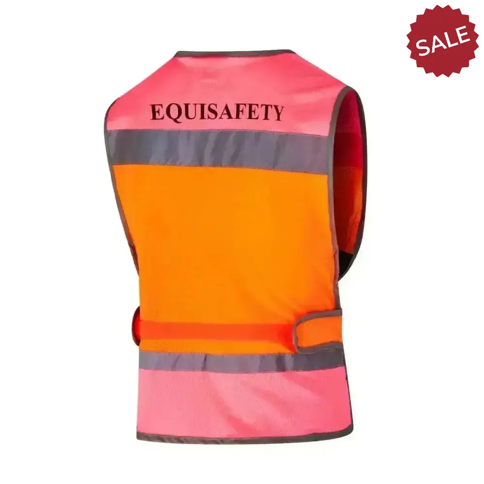 Equisafety Childrens Hi-Vis Waistcoats Multi-Coloured Pink / Orange Child - 4 - 8 Years Waistcoats