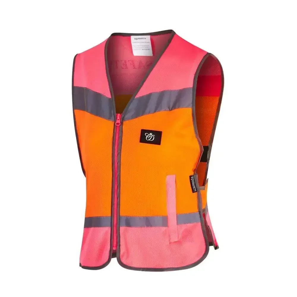 Equisafety Childrens Hi-Vis Waistcoats Multi-Coloured Pink / Orange Childs - 4 - 8 Years Waistcoats