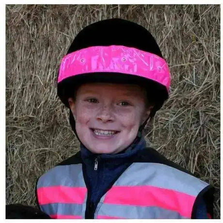 Equisafety Flashing LED Hi Vis Hat Band Pink Hi-Vis Barnstaple Equestrian Supplies