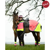 Equisafety Hi-Vis Waterproof Quarter Sheet Pink/Yellow COB Pink/Yellow Exercise Sheets