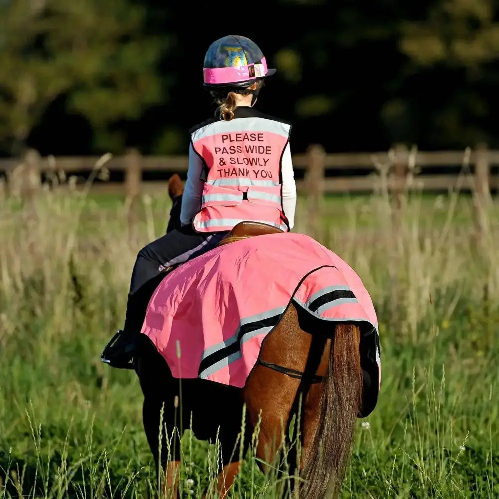 Equisafety Hi Viz Waistcoats Pass Wide & Slowly For Air Jackets Pink Small Hi-Vis Barnstaple Equestrian Supplies