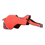 Bright orange equisafety hi viz wraparound winter exercise rug with black trim reflective stripes in performance fabric