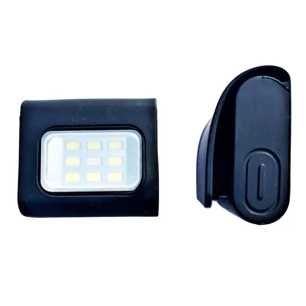 Black plastic equisafety led strong rechargeable magnetic light clip with nine yellow leds and oval power button