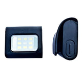 Black plastic equisafety led strong rechargeable magnetic light clip with nine yellow leds and oval power button