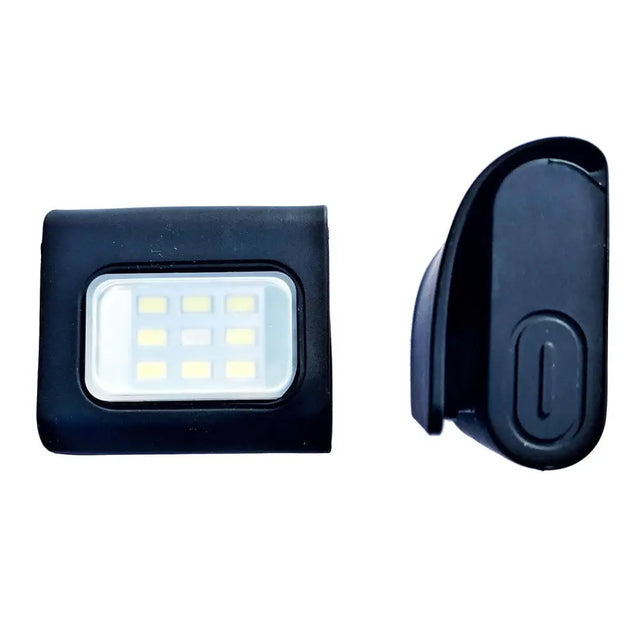 Black plastic equisafety led strong rechargeable magnetic light clip with nine yellow leds and oval power button